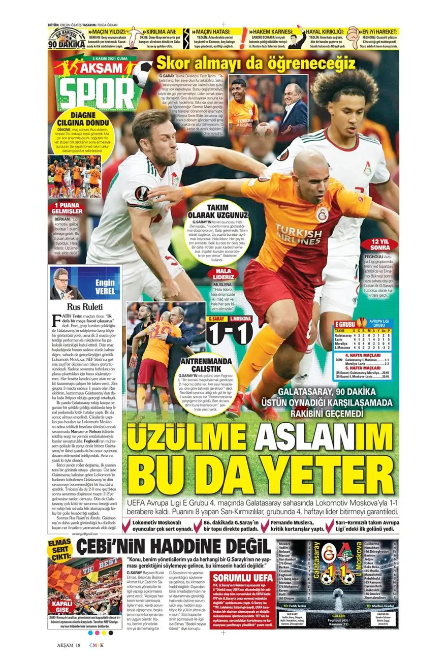 Günün spor manşetleri (5 Kasım 2021) 12