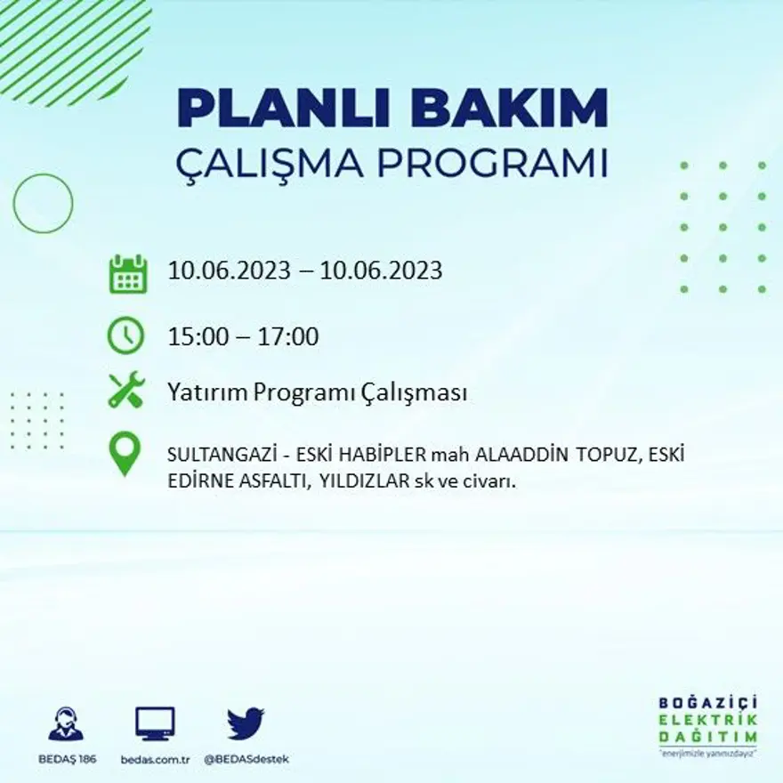 İstanbul'un birçok ilçesinde elektrik kesintisi: BEDAŞ kesinti programını paylaştı 19