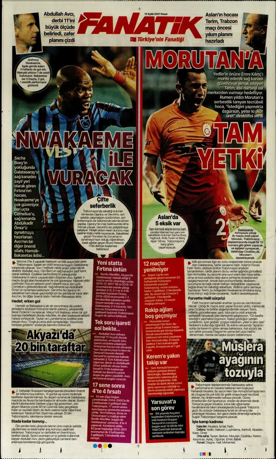 Günün spor manşetleri (12 Eylül 2021) 10 Günün spor manşetleri (12 Eylül 2021) 10