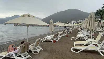 Marmaris'te yağmur ve deniz keyfi bir arada