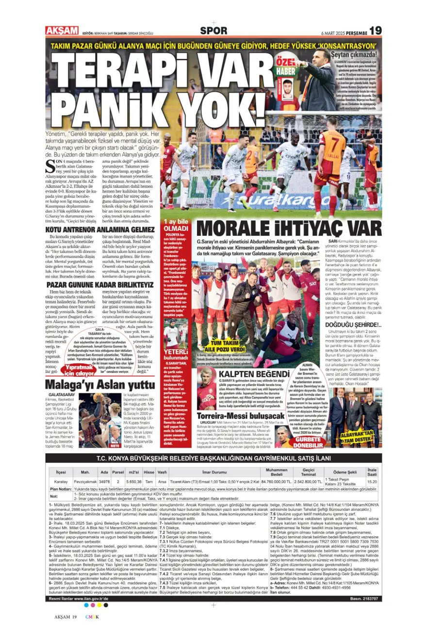 "Kadıköy'de bu işi bitirelim" (6 Mart 2025 spor manşetleri) 8