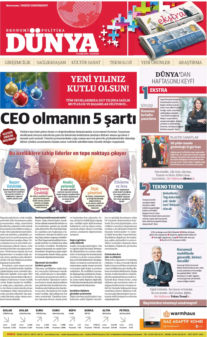 Günün gazete manşetleri - 31.12.2016 4