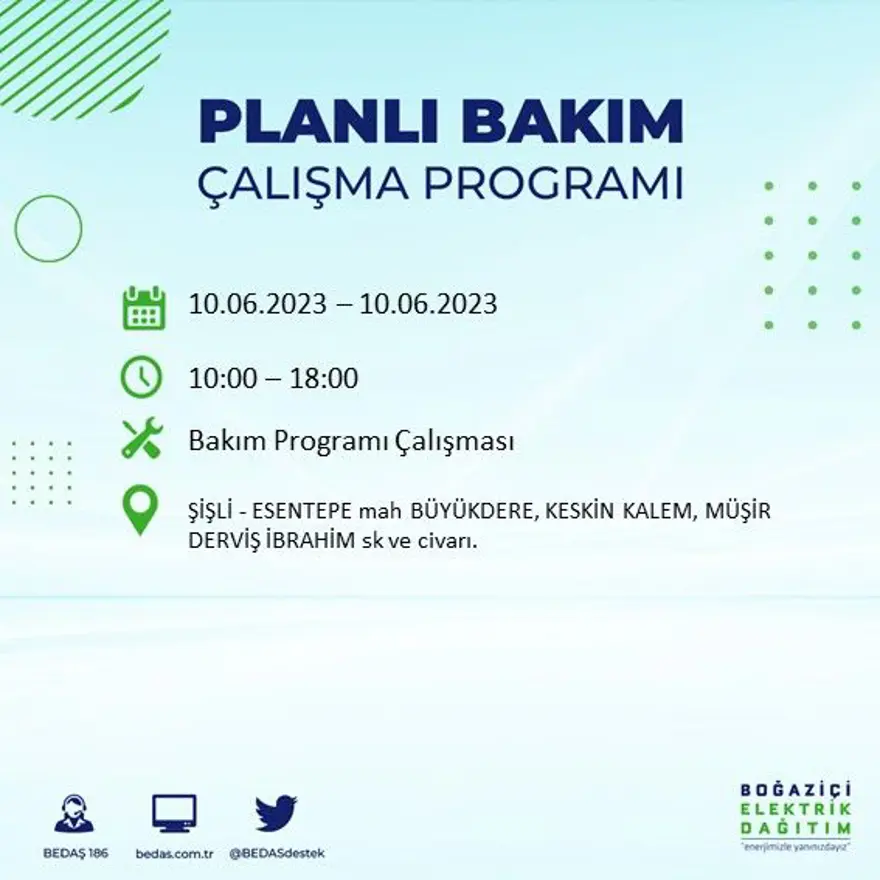 İstanbul'un birçok ilçesinde elektrik kesintisi: BEDAŞ kesinti programını paylaştı 21