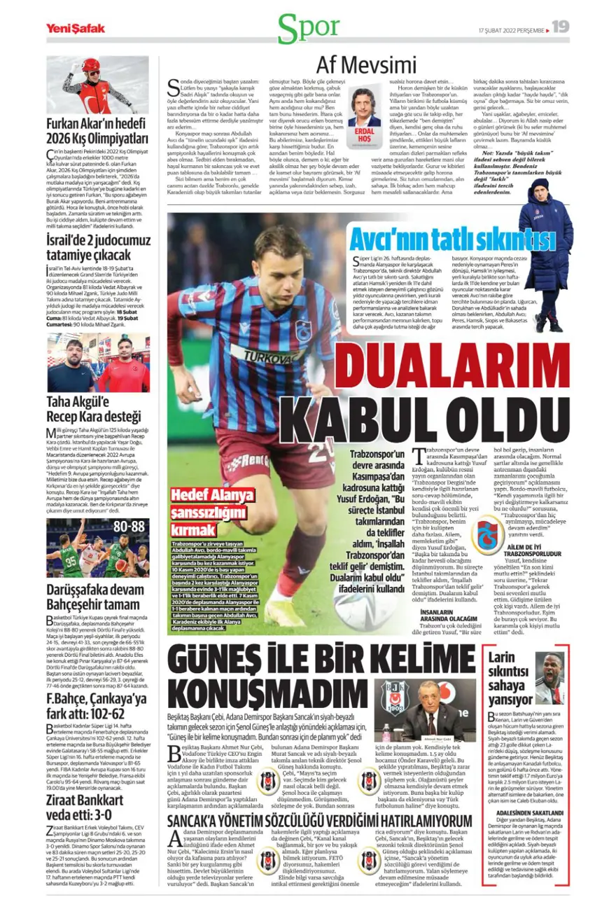 Günün spor manşetleri (17 Şubat 2022) 18