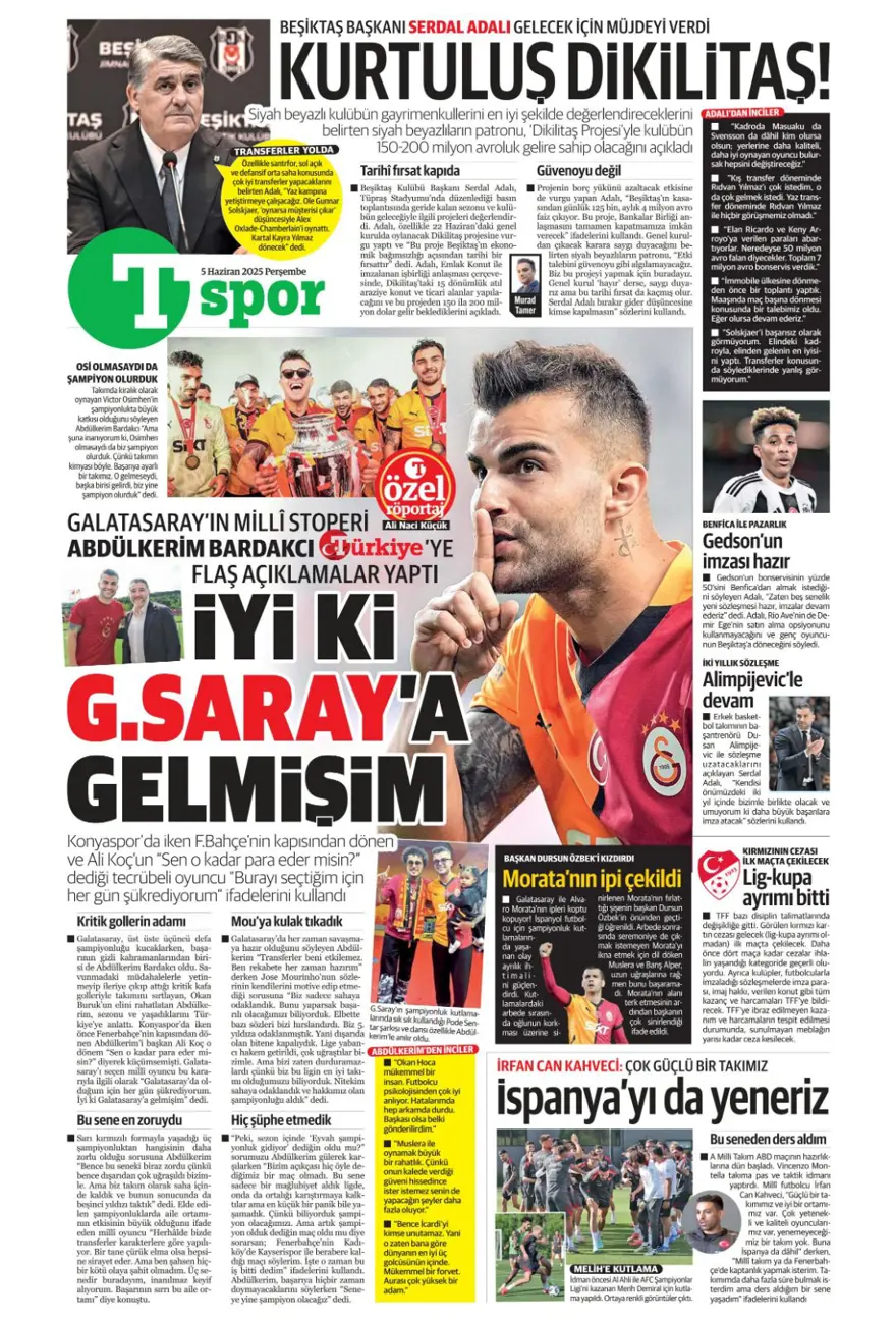 Transferin gündemi Sane (5 Haziran 2025 spor manşetleri) 16