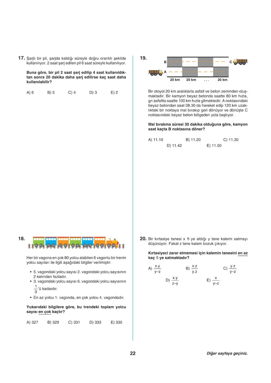 Uğur Okulları TYT -2 deneme sınavı 21
