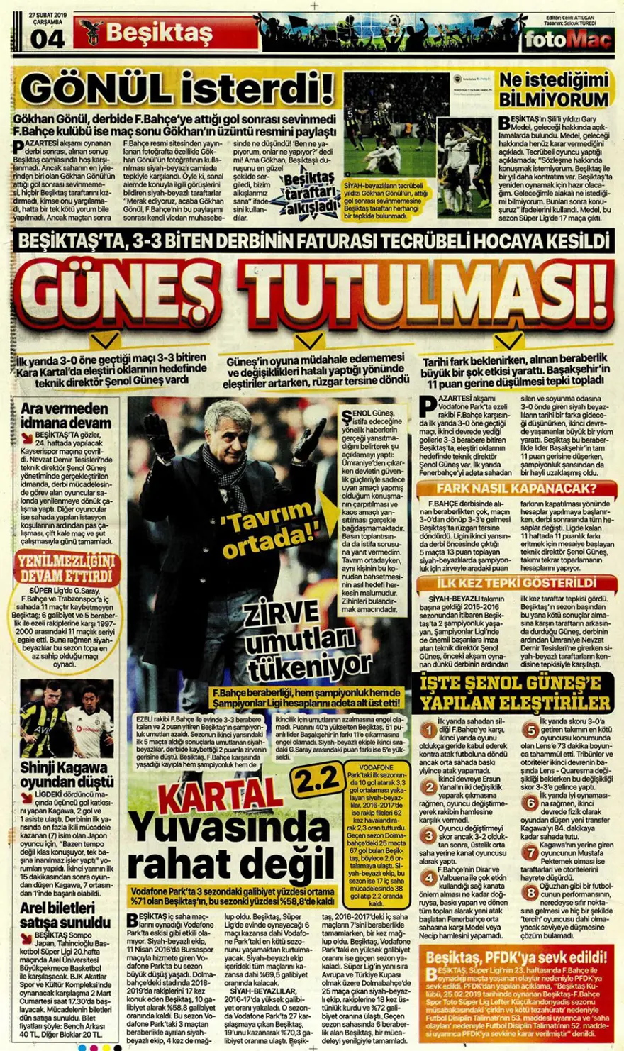 Günün spor manşetleri (27 Şubat 2019) 2