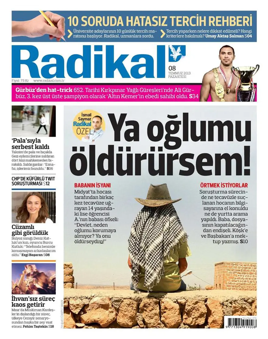8 Temmuz 2013 gazete manşetleri 12