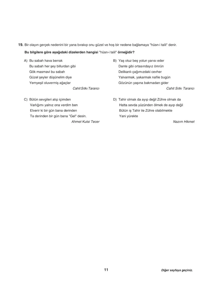 Uğur Okulları LGS-1 sözel deneme sınavı 9