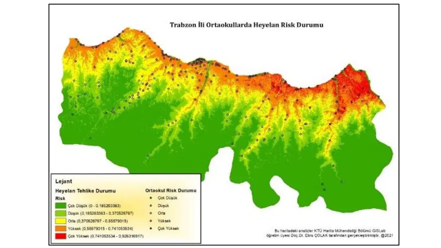 Trabzon'un risk haritası: Çoğu okul tehlikede 2