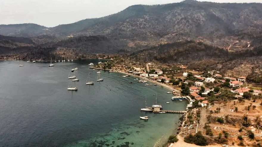 Bodrum ve Milas'ta yanan alanlar havadan görüntülendi 37 Bodrum ve Milas'ta yanan alanlar havadan görüntülendi 37