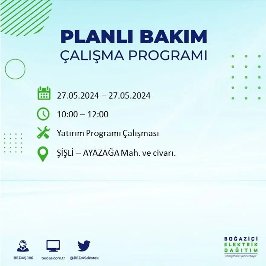 İstanbul'un 21 ilçesinde elektrik kesintisi: Elektrikler ne zaman gelecek? (27 Mayıs BEDAŞ kesinti programı) 45