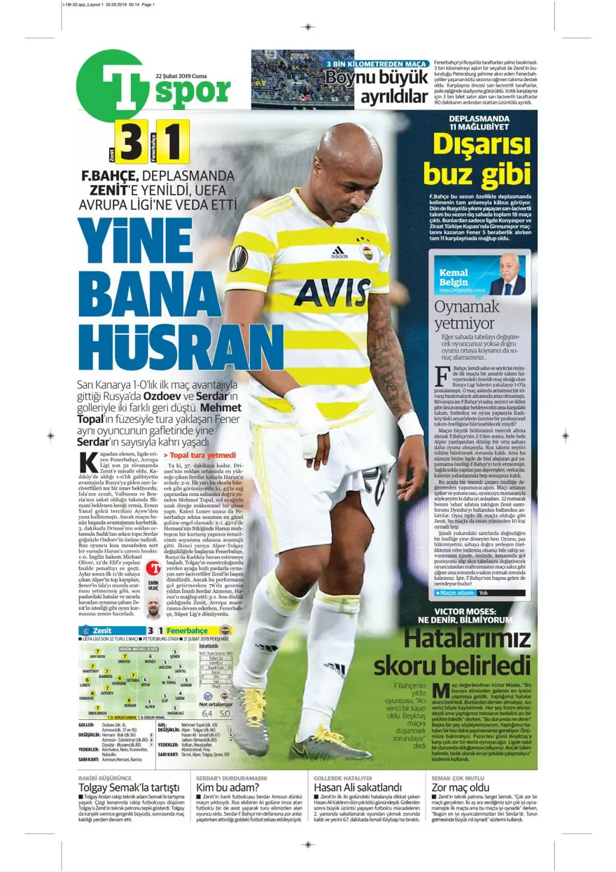 Günün spor manşetleri (22 Şubat 2019) 15