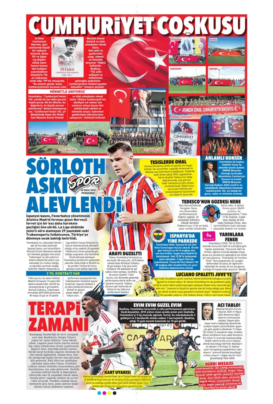 "Hakem dalgası tsunamiye dönüşür mü?" (30 Ekim 2025 spor manşetleri) 14 "Hakem dalgası tsunamiye dönüşür mü?" (30 Ekim 2025 spor manşetleri) 14