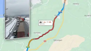 Kar ve buzlanma İstanbul yolunu trafiğe kapattı