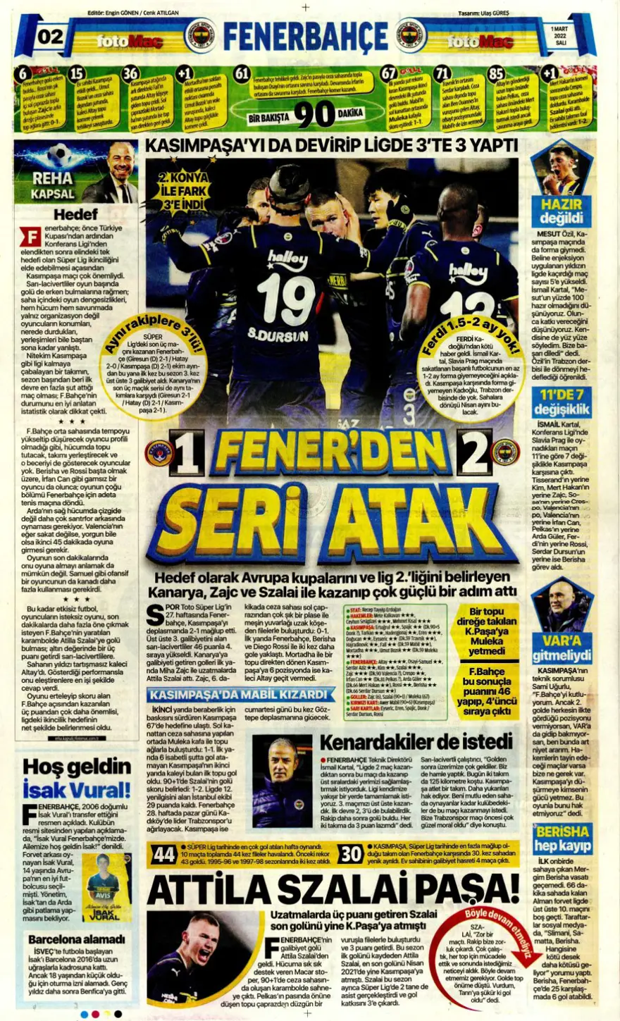 Günün spor manşetleri (1 Mart 2022) 2