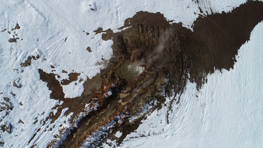 Karlı dağ başında 'termal jakuzi' 2