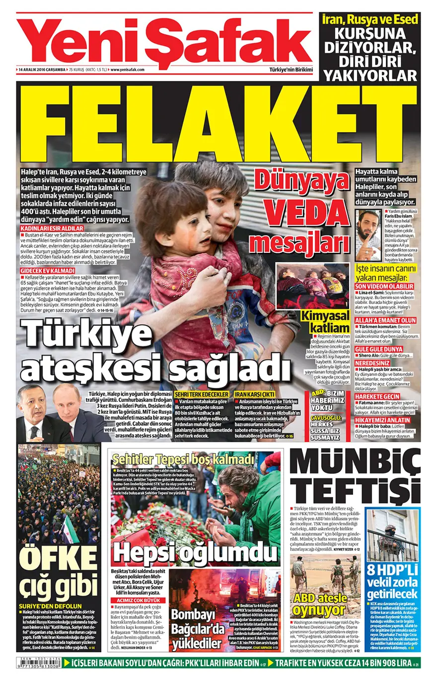 Günün gazete manşetleri - 14 Aralık 2016 16