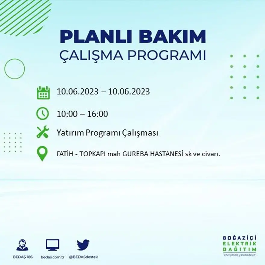 İstanbul'un birçok ilçesinde elektrik kesintisi: BEDAŞ kesinti programını paylaştı 14