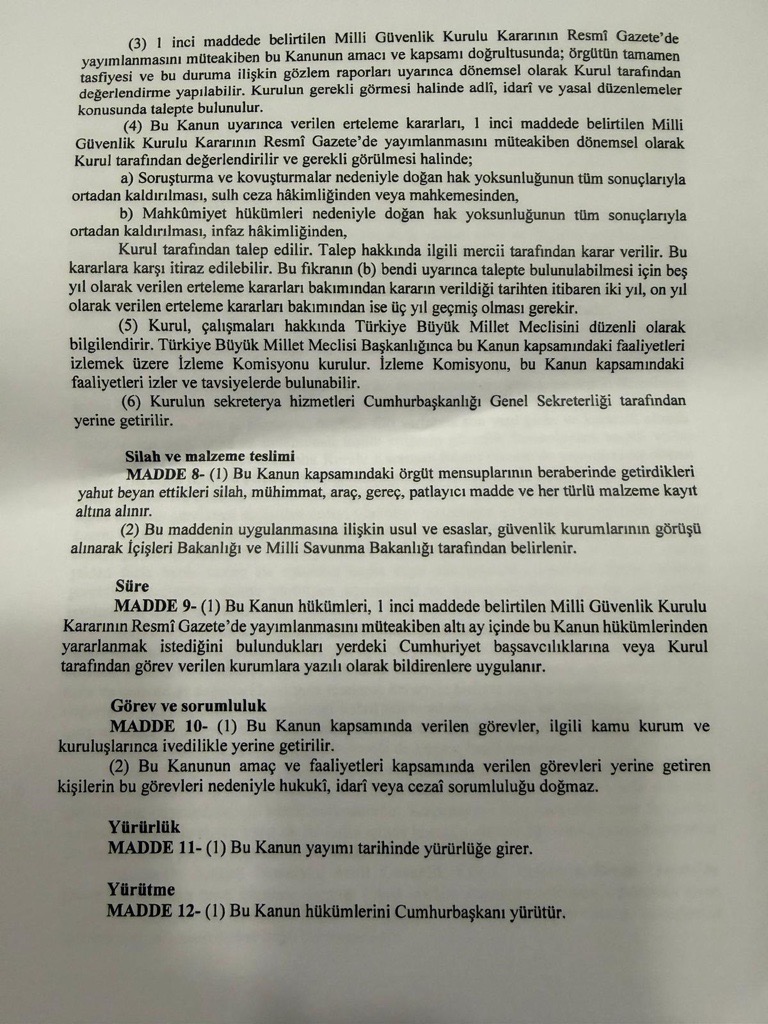 Süreç yasası teklifi tamamlandı. İşte madde madde kanun teklifi ve gerekçelerinin tam metni 6