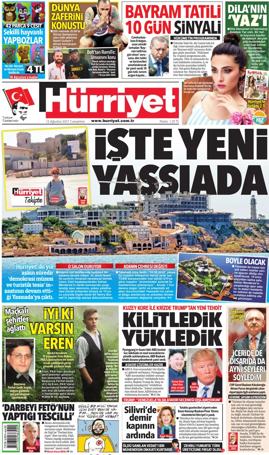 Günün gazete manşetleri - 12.08.2017 1 Günün gazete manşetleri - 12.08.2017 1