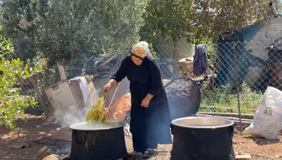Şanlıurfa'da üzümün pekmez yolculuğu başladı: Dev kazanlarda kaynatılıyor