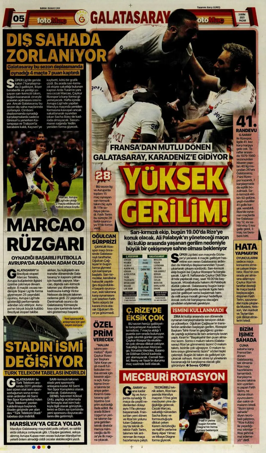 Günün spor manşetleri (03 Ekim 2021) 19