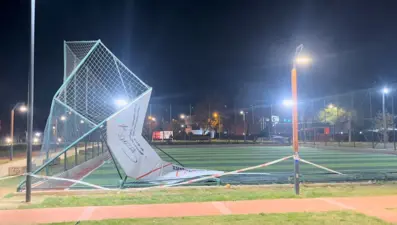 Bursa'da lodos halı sahayı yerle bir etti, ağaçları devirdi