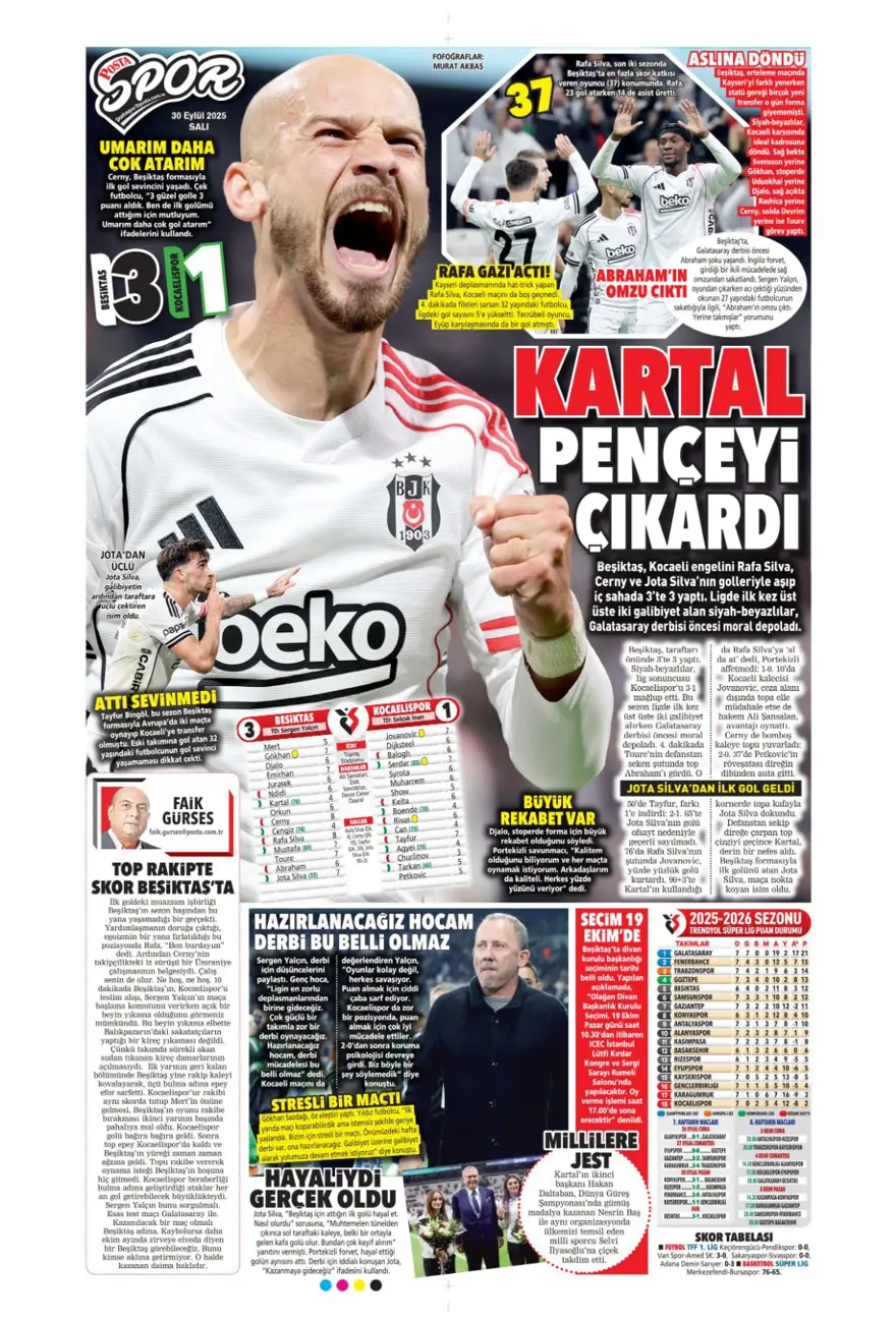 "Cehennem Liverpool'u bekliyor" (30 Eylül 2025 spor manşetleri) 17