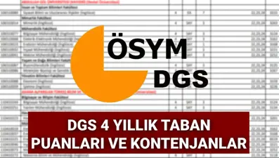 DGS tercih kılavuzu 2025: DGS 4 yıllık üniversite taban puanları, başarı sıralaması ve kontenjan listesi