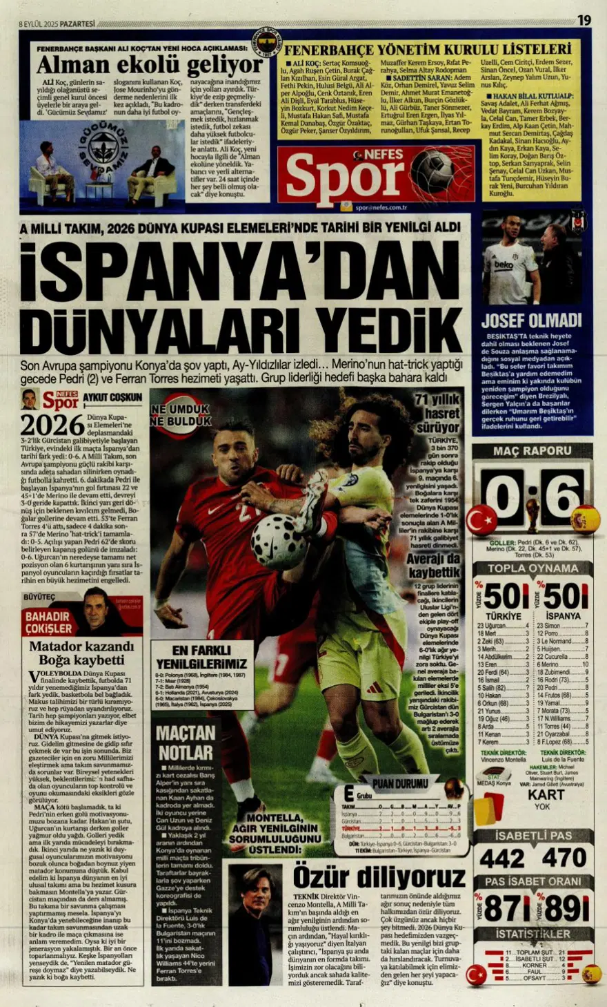 "Bozgun gecesi" (8 Eylül spor manşetleri) 12 "Bozgun gecesi" (8 Eylül spor manşetleri) 12