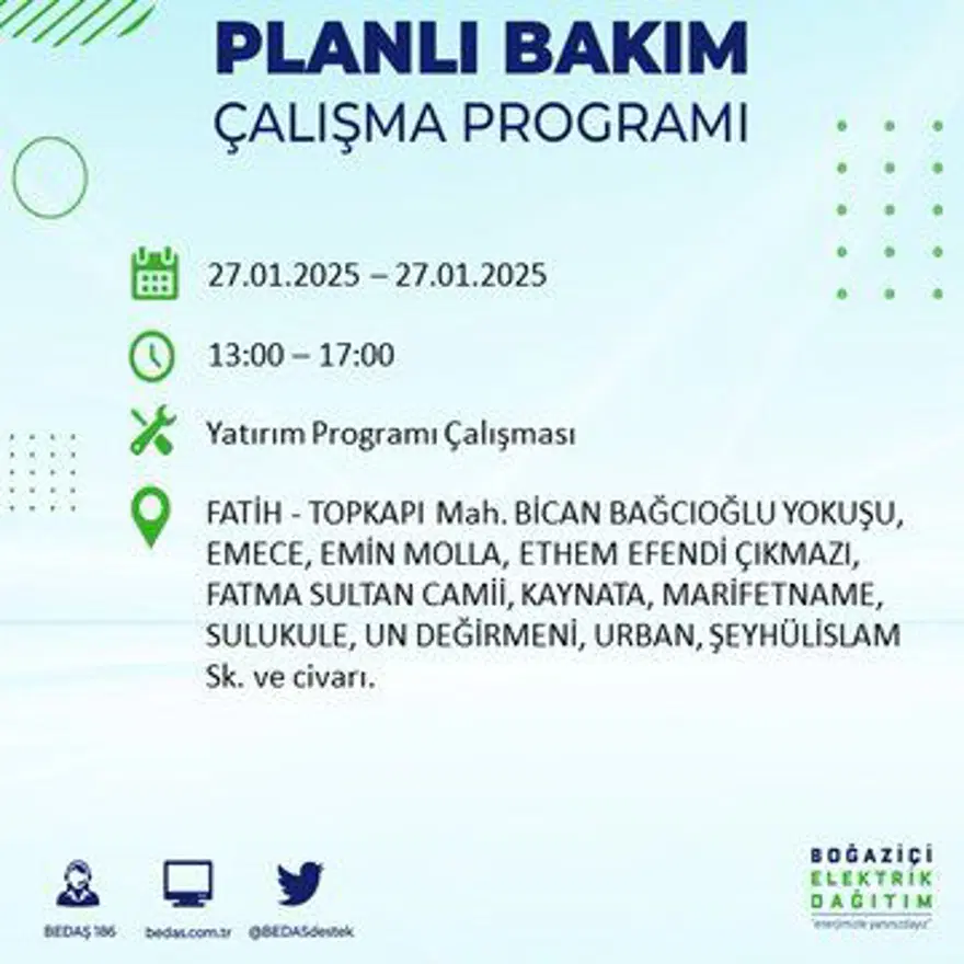 İstanbul'un birçok ilçesinde elektrik kesintisi: Avcılar'da elektrikler ne zaman gelecek? BEDAŞ kesinti programı 28
