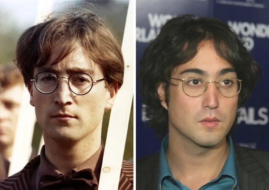 John Lennon (32 yaşındayken) ve oğlu Sean Lennon (28 yaşında) 10