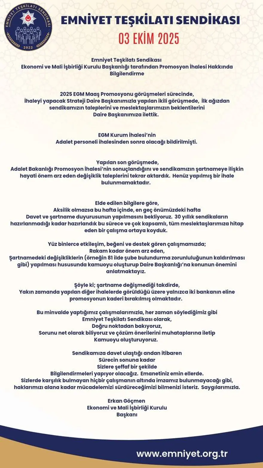 EGM promosyon anlaşması ihale tarihi 2025: Emniyet Genel Müdürlüğü (EGM) banka maaş promosyon teklifi ne zaman açıklanacak, ne kadar olacak? 4 EGM promosyon anlaşması ihale tarihi 2025: Emniyet Genel Müdürlüğü (EGM) banka maaş promosyon teklifi ne zaman açıklanacak, ne kadar olacak? 4