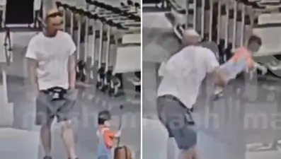 Havalimanında korkunç anlar: 18 aylık bebeği yere fırlattı