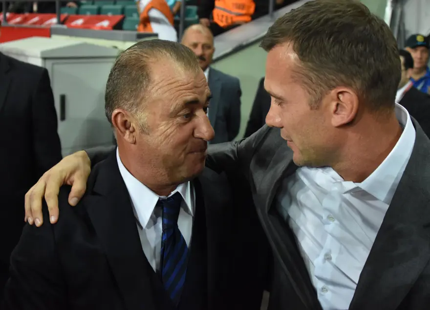 Fatih Terim ile Shevchenko hasret giderdi Fatih Terim ile Shevchenko hasret giderdi