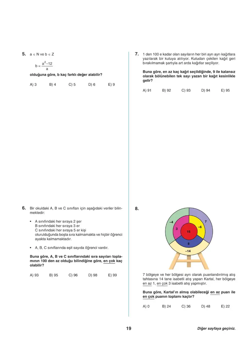 Uğur Okulları TYT -2 deneme sınavı 18