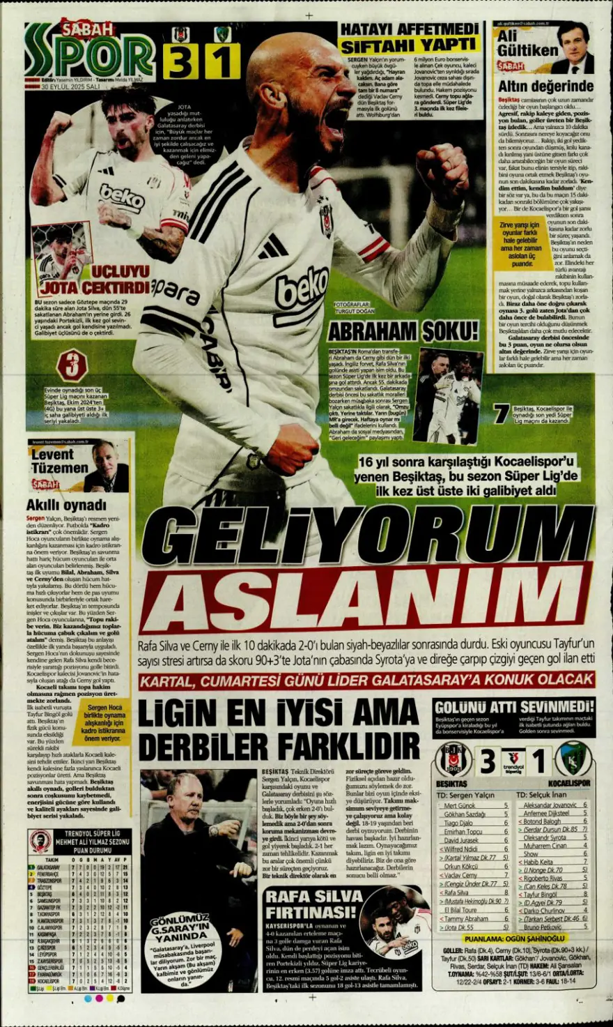 "Cehennem Liverpool'u bekliyor" (30 Eylül 2025 spor manşetleri) 20