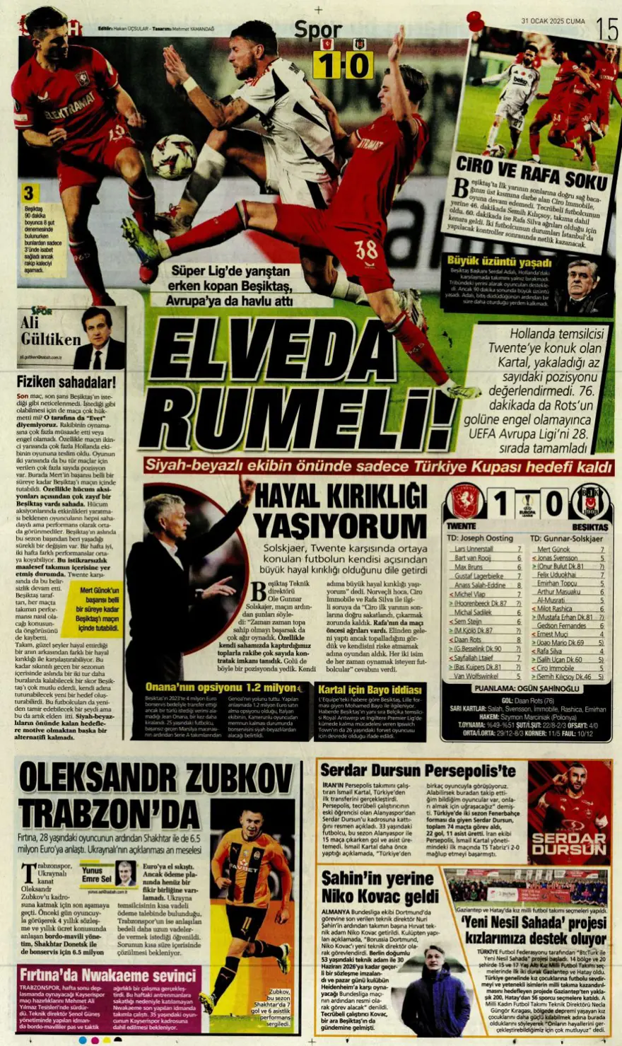 "İki play-off, bir off" (31 Ocak 2025 spor manşetleri) 26 "İki play-off, bir off" (31 Ocak 2025 spor manşetleri) 26