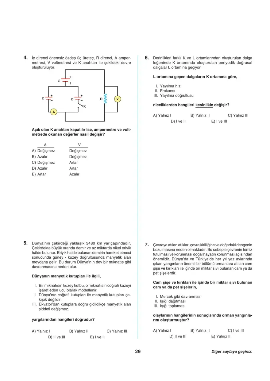Uğur Okulları TYT -1 deneme sınavı 28