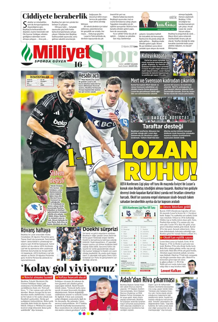 "Meksika ateşi" (22 Ağustos spor manşetleri) 10