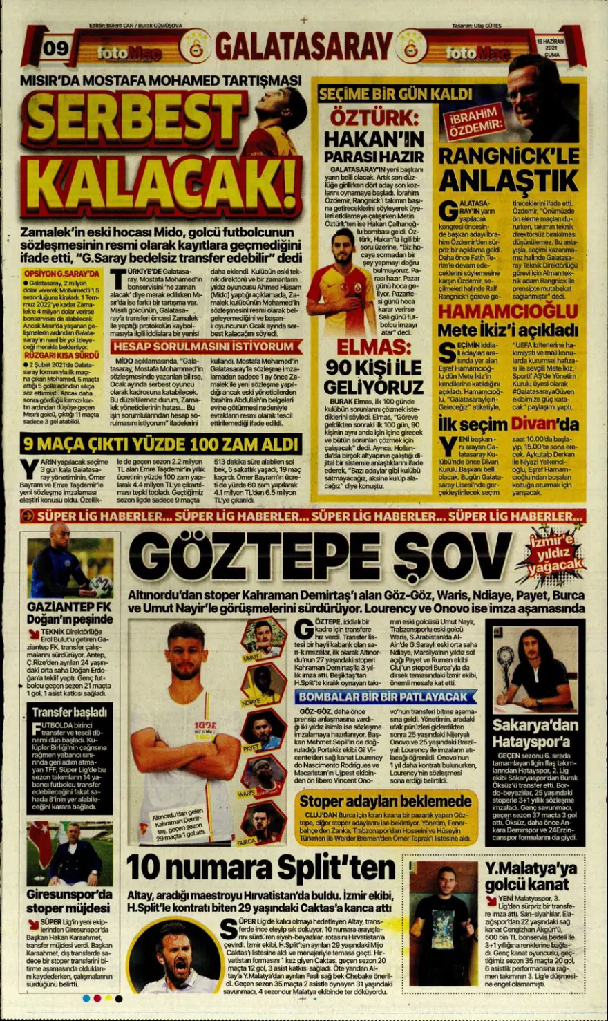 Günün spor manşetleri (18 Haziran 2021) 5