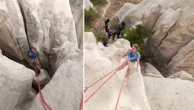Vadide mahsur kalan turist kurtarıldı
