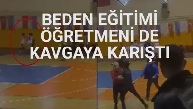 Liseler arası futsal turnuvasında yumruklu kavga