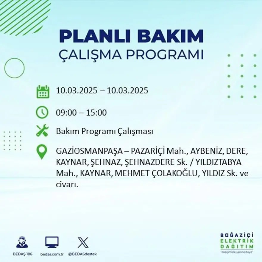 İstanbul'un 22 ilçesinde yarın elektrik kesintisi yaşanacak: Elektrikler ne zaman gelecek? (10 Mart BEDAŞ planlı kesinti programı) 43