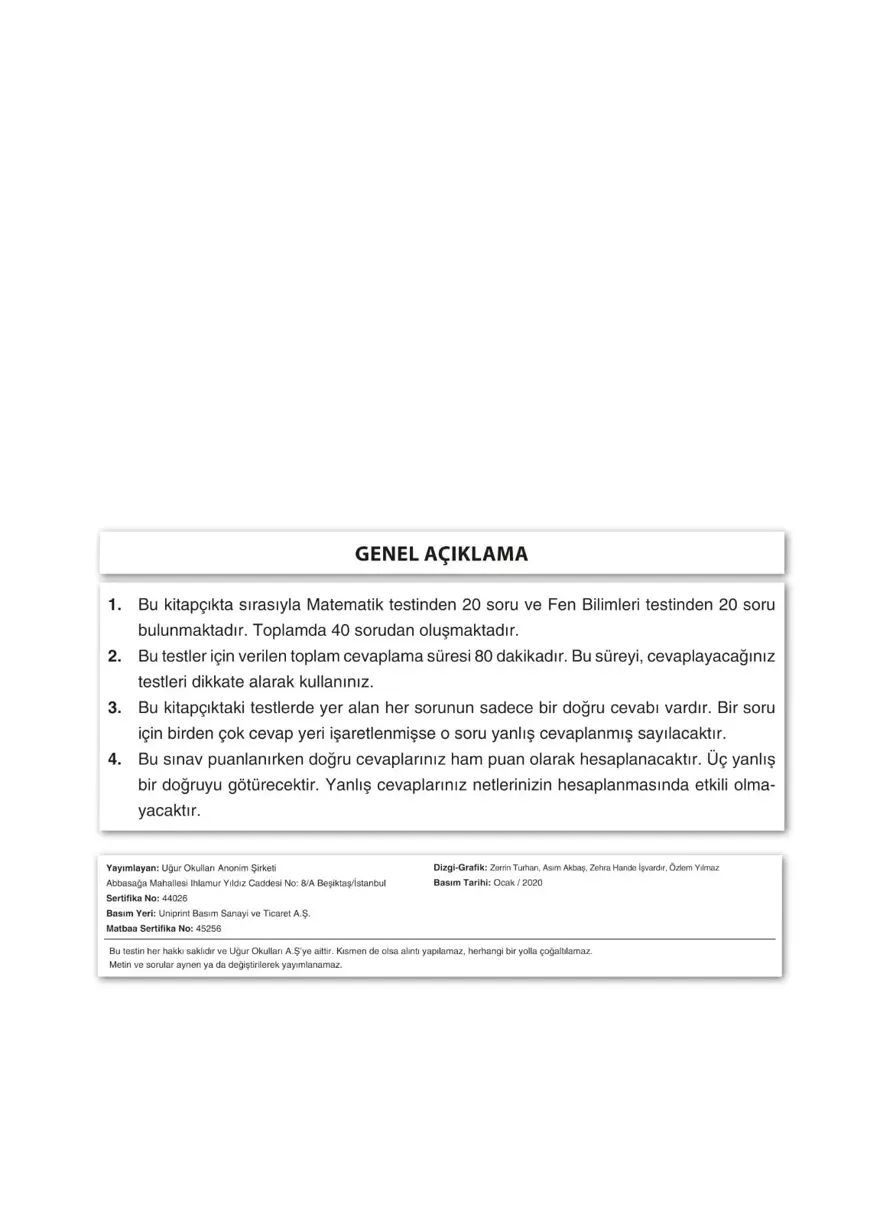 LGS deneme sınavı - Sayısal bölüm 1 LGS deneme sınavı - Sayısal bölüm 1