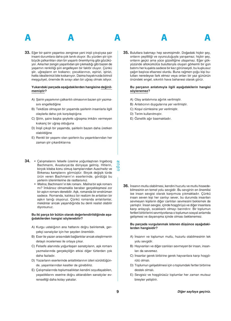 YKS - TYT deneme sınavı 8