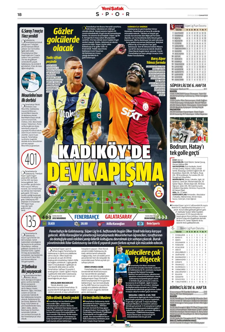 "Savunmada Fener, hücumda Aslan" (21 Eylül 2024 spor manşetleri) 16 "Savunmada Fener, hücumda Aslan" (21 Eylül 2024 spor manşetleri) 16