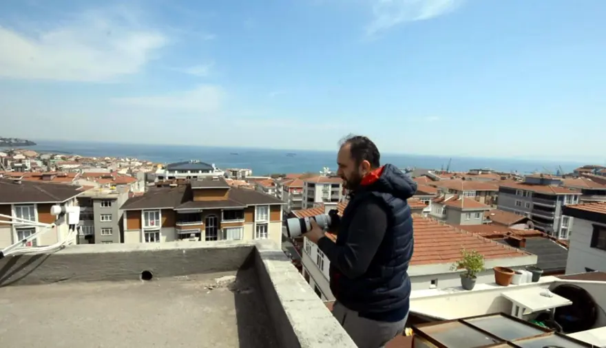 Tekirdağ'dan Uludağ'ın karlı zirveleri görüntülendi 3