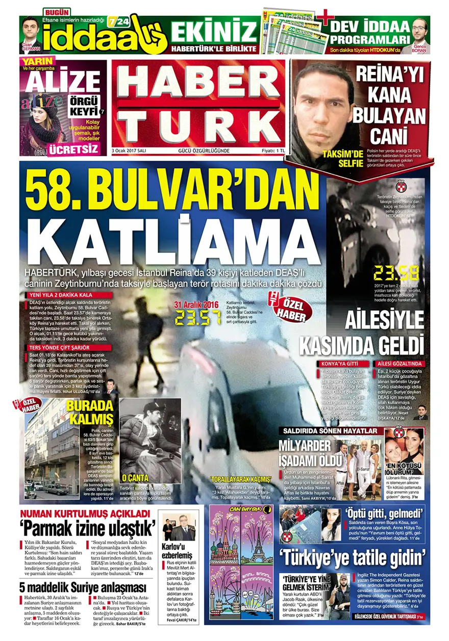 Günün gazete manşetleri - 3 Ocak 2016 1